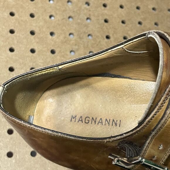 Magnanni Miro Burnished Double Monk Shoes Mens Size 9.5 Burnished Brown Spain